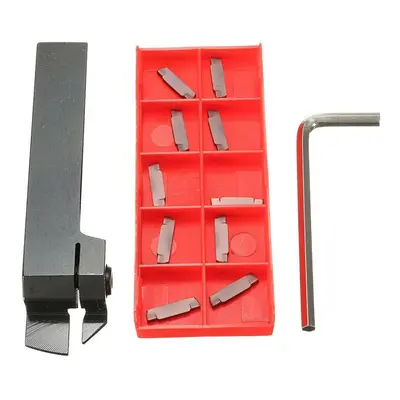 Parting Off Turning Tool Holder with 10pcs MGMN200 Carbide Inserts Lathe Tools