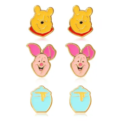 Disney Winnie the Pooh Stud Earring Set Flash Plated Pairs