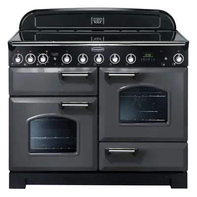 Rangemaster CDL110EISL/C Classic Deluxe Slate with Chrome Trim 110cm Induction Range Cooker - Gr