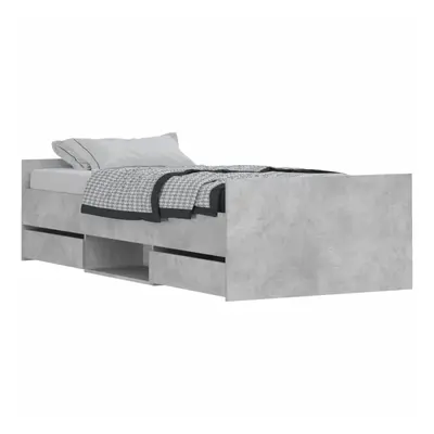 (concrete grey, x cm) vidaXL Bed Frame with Headboard and Footboard Mattress Foundation Concrete