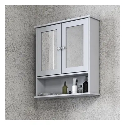 (Wall Mirror Cabinet - Grey) Under Sink Cupboard Mirror Unit WC Paper Dispenser