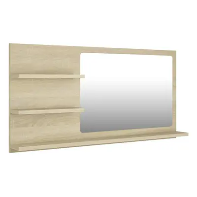 vidaXL Bathroom Mirror Sonoma Oak Engineered Wood Washroom Mirror Furniture