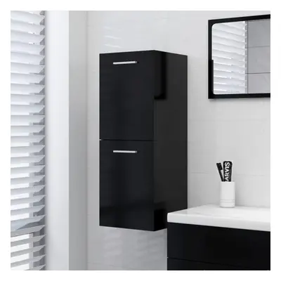 vidaXL Bathroom Cabinet Black Chipboard Wall Storage Mounted Washroom Rack