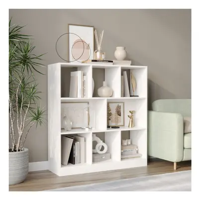 (White) Cube Asymmetrical Storage Cabinet Wooden Bookcase Shelve Square Organiser