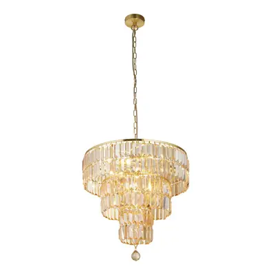 Searchlight Empire Light Pendant Satin Brass, Champagne Glass