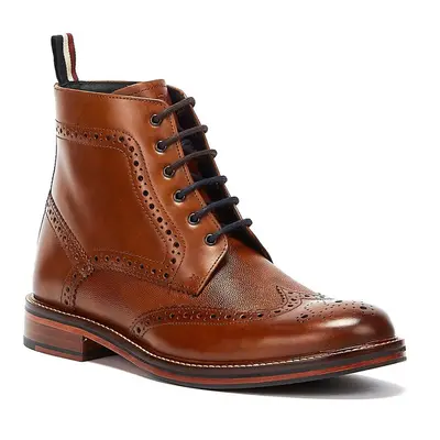 (Brown, (Adults')) Ben Sherman Alfred Brogue Leather Men's Tan Boots