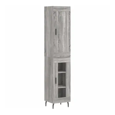 (grey sonoma, glass door) vidaXL Highboard Sideboard Tall Storage Cabinet Side Cabinet Engineere