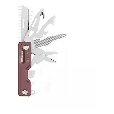 (Brown) 10-in-1 Folding Multifunctional EDC Knife Mini Holder Card Pin Bottle Opener Scissors AB