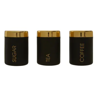 Premier housewares Liberty Set of Black / Gold Canisters