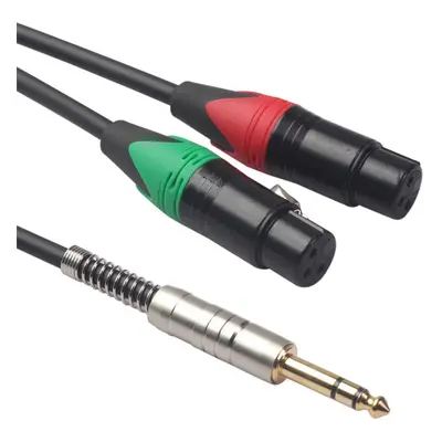 Audio Cable 6.35mm Male to Dual XLR Female Microphone Cable XLR Audio Cord 0.3m for Mic Tuning M