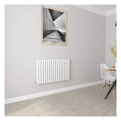 (Single 600x1003mm, White) Designer Oval Column Radiator Central Heating