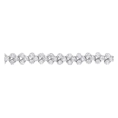 Jewelco London Ladies Sterling Silver Cubic Zirconia Eternity Tennis Bracelet 7mm inch - GVB296