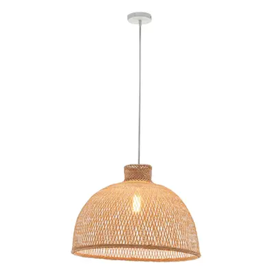 Natural Hand Woven Bamboo Dome Pendant Lamp Hanging Light Rattan Style