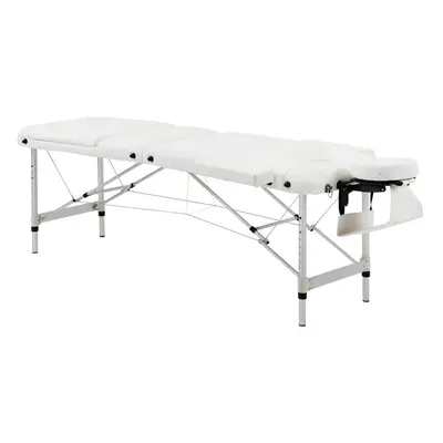 HOMCOM Portable PVC Massage Table Beauty Therapy Couch Bed Spa Aluminum White