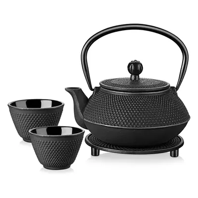 5 in Tetsubin Teapot Japanese Cast Iron 800ml Kettle Cups Set