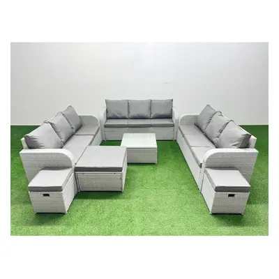 Fimous PE Rattan Lounge Sofa Set Seater Outdoor Garden Furniture Set with Square Coffee Table St