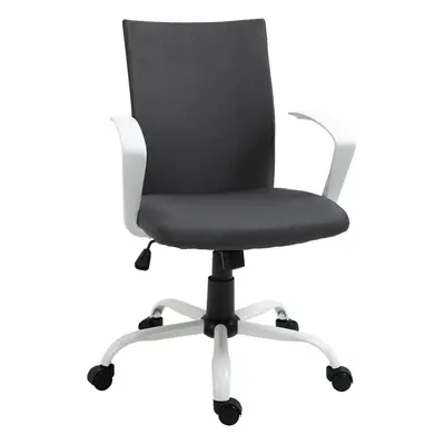 Vinsetto Home Office Linen Chair Swivel Computer Desk Task Chair, Dark Grey