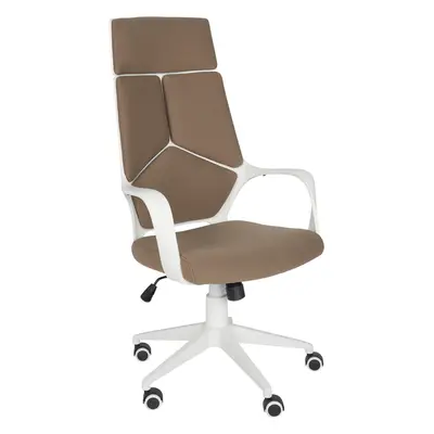 Swivel Office Chair Brown and White DELIGHT