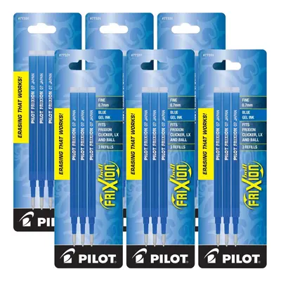 Pilot Gel Ink Refills for FriXion Erasable Gel Ink Pen, Fine Point, Blue Ink, Packs total of ref