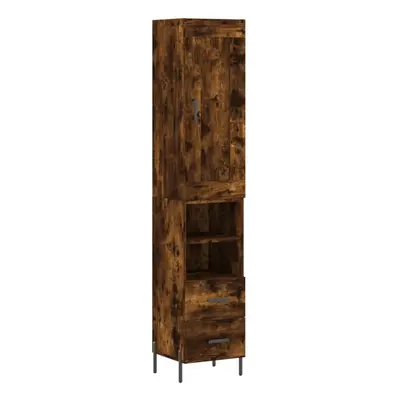 vidaXL Highboard Sideboard Cupboard Side Cabinet Smoked Oak Engineered Wood