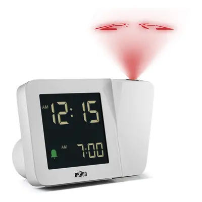 Braun Digital Projection Alarm Clock, White, BC15WUK