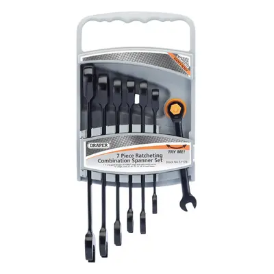 Draper 7pc Ratcheting Spanner Set Bk