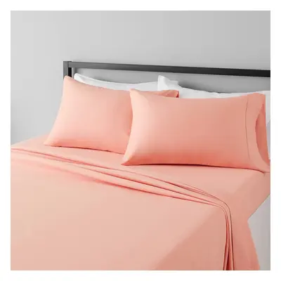 Amazon Basics Lightweight Super Soft Easy Care Microfiber 4-Piece Bed Sheet Set with 14-Inch Dee