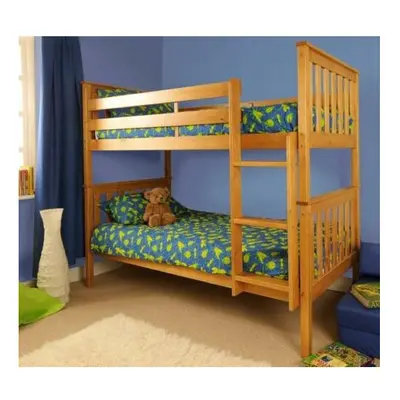 (Caramel) Chelsea Wooden Bunk Bed with Tanya Mattresses