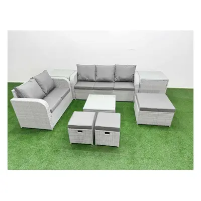 Fimous Seater PE Rattan Wicker Garden Furniture Patio Conservatory Sofa Set with Seater Sofa Lov