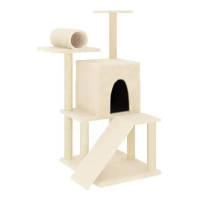 (cream) vidaXL Cat Tree with Sisal Scratching Posts Cat Scratch Tower Climber Cream