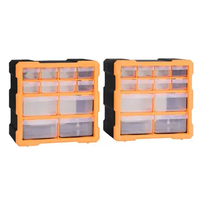 vidaXL 2x Multi-drawer Organisers with Drawers Tool Storage Cabinet Unit