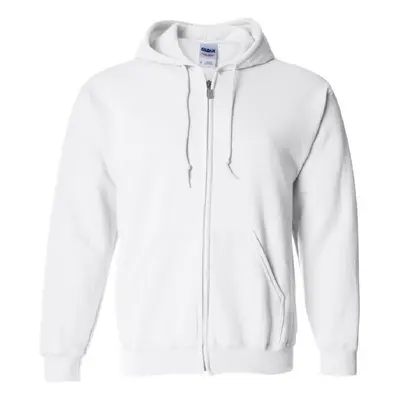 (3XL, White) Gildan Heavy Blend Unisex Adult Full Zip Hooded Sweatshirt Top