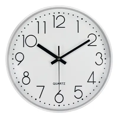 (White- white border) 12inch DIY Wall Clock Silent Quartz Wall Night Clocks Multicolor Optional