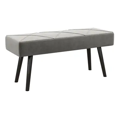 HOMCOM End of Bed Bench, Upholstered Hallway Bedroom with Steel Legs, Grey