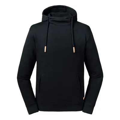 (M, Black) Russell Adults Unisex Pure Organic High Collar Hooded Sweatshirt