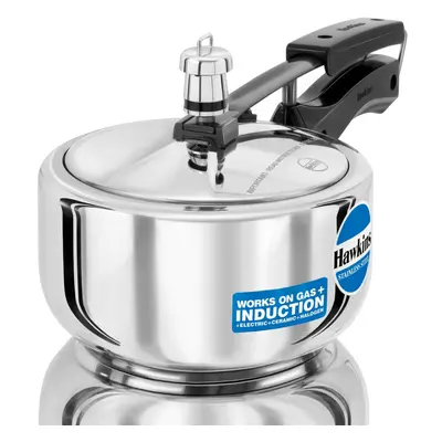 (2 litres, Silver) Stainless steel induction compatible pressure cooker, high quality manufactur