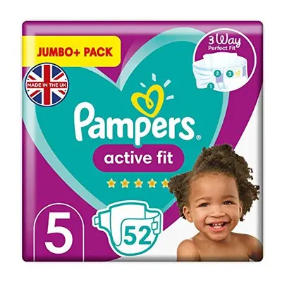 Pampers Baby Nappies Size (11-16 kg / lbs), Active Fit, Count, JUMBO+ PACK, Degree Comfort Fit