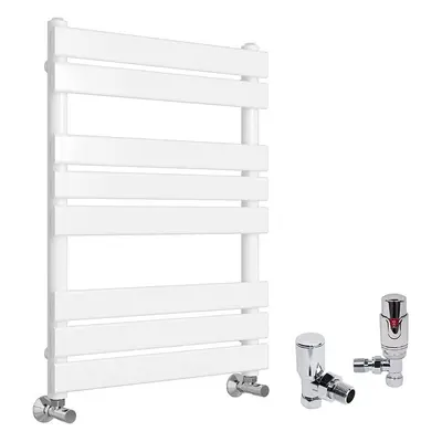 (White, x 600mm) WarmeHaus Designer Bathroom Flat Panel Heated Towel Rail Radiator Ladder Rad wi