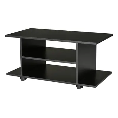 HOMCOM Modern TV Cabinet Stand Storage Shelves Table Mobile Bedroom