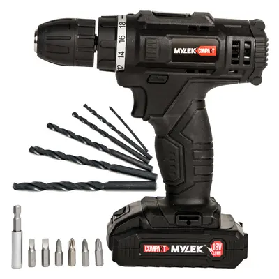 15pc Mylek 18V Cordless Drill Set