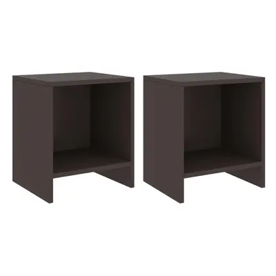 vidaXL 2x Solid Pinewood Bedside Cabinets Dark Brown cm Wooden Side Table