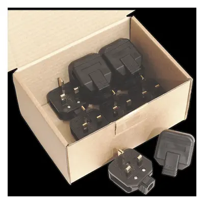 Black 13A heavy-Duty Plug Pack of