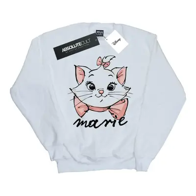 (L, White) Disney Womens/Ladies The Aristocats Marie Sketch Face Sweatshirt