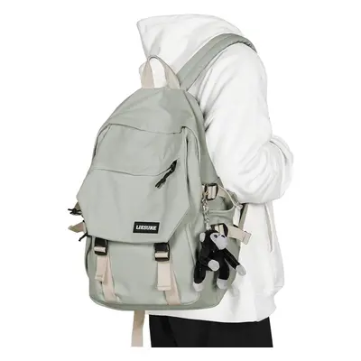 (gray Green) Lightweight School Bag College Backpack for Men Women Travel bag High School Middle