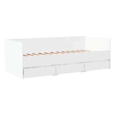 vidaXL Daybed with Drawers Sofa Bed Guest Bed White 90x200 cm Engineered Wood