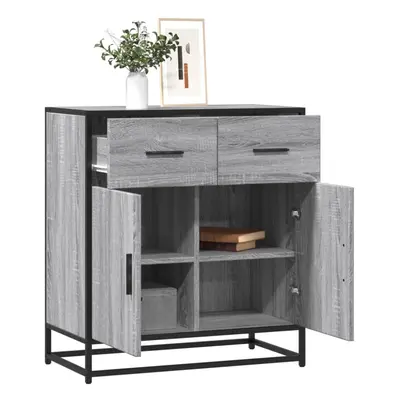 vidaXL Sideboard Grey Sonoma 68x35x76 cm Engineered Wood and Metal