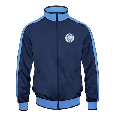 (Navy Blue, Years) Manchester City Boys Jacket Track Top Retro Kids OFFICIAL Football Gift