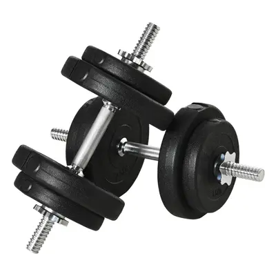 HOMCOM 20KG Adjustable Dumbbells Weight Set Hand Weight for Body Fitness