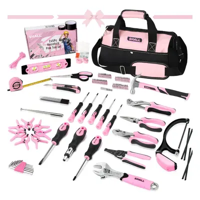 (pink) Pink Tool Set Household Tool Set Women's Home Basic Tool Set Unboxing Tool Kit Universal 