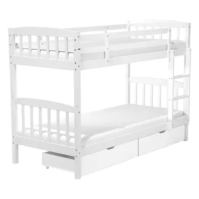 Bunk Bed with Drawers REVIN x cm (EU Single) Wood White